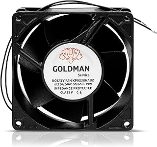 Ventilateur ventilateur axial pour cassette de cheminées insérable haute température à pales métalliques universel (92 x 92 x 38 mm)
