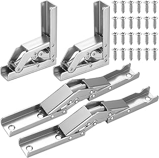 4 Pcs Charnières de Porte, Charnières étagère Pliables à 90 Degrés/180 Degrés, Charnières pour étagères Table Console Pliable, Charnières de Porte de Placard pour Table et Meubles