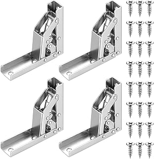 4 Pcs Charnières de Porte, Supports Charnières étagère Pliables à 90 Degrés/180 Degrés, Charnières pour étagères Table Console Pliable, Charnières de Porte de Placard Armoires pour Table Meubles