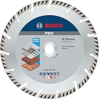 Bosch 1x Disques à tronçonnage diamant PRO Multi Material pour alésage 22,23 et grandes meuleuses angulaires (pour Béton, Béton armé, Ø 230 mm, Professional Accessoire Grande meuleuse angulaire)