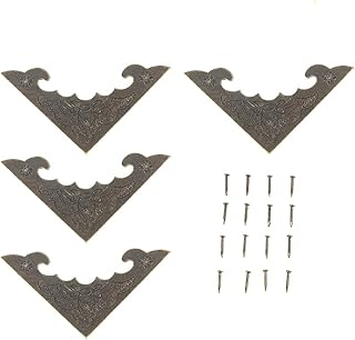 12Pcs Boîte en Bois Coin Protecteurs en Métal De Fer Bronze Coin Protecteur Bord Sécurité Garde Décoration Antique Style Bijoux Scrapbook Livre Coin Décor(S)