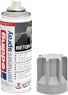 edding 5200 spray permanent - effet béton - 200 ml - peinture acrylique pour peindre ou décorer verre, métal, bois, céramique, plastique, toile - peinture acrylique en aérosol
