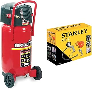 Mecafer 425090 Compresseur 50 L 2 hp fifty mecafer & Stanley 9045717STN Accessoires pour compresseur d’air