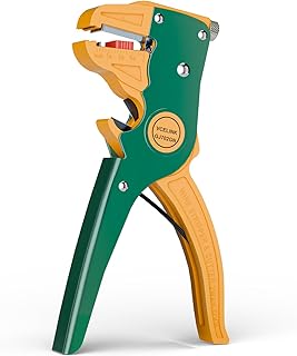 VCELINK Pince à Dénuder Automatique, Pince Coupante a Denuder Electricien 2 en 1 pour Dénuder et Couper le Fil Electrique, Ajustement de la Longueur des Cables Dénudés, Vert