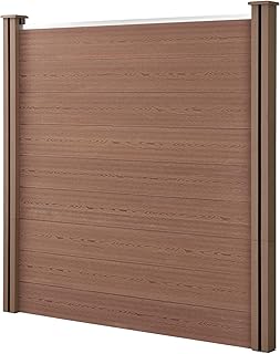 NEU.HOLZ Clôture de Jardin Brise Vue Brise Vent Bois Composite (WPC) Brun 183 x 187cm