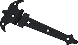 Amig - Charnière de porte forgée | Charnière décorative rustique | Installation facile | Pour portes, portails et meubles | Noir, 120 x 73 x 1,5 mm, Acier allié