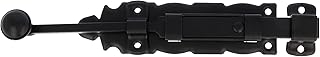 Amig - Goupille de Surpose | Loquet de Porte Robuste | Acier et Zamak | Verrou Fer Forgé pour Portails et Portes Rustiques | Installation Facile | Vis Incluses, Noir, 150 mm, Acier Alliage