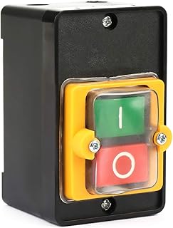 Interrupteur Machine Outil, AC220V/380V 10A Commutateur à Bouton Poussoir, Bouton de Commutateur de Machine, Bouton-poussoir marche/arrêt étanche utilisé dans les machines équipements