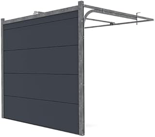 GM Portes - Porte de garage LANCE Sectionnelle Prémontée | Moteur: Ecoline - Wifi - Inclus | 212cm X 240cm | Anthracite - Finition lisse sablé