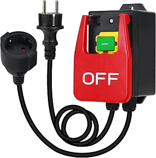 Monophasé 220 V, Commutateur à Bouton Poussoir, Interrupteur de Sécurité avec prise Interrupteur de machine pour éteindre rapidement la table de fraisage et d