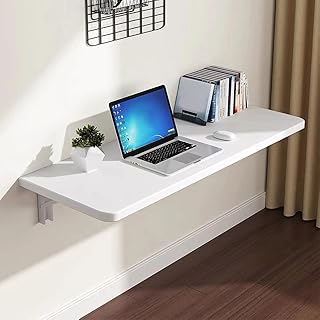 Table Pliante Murale, Table Murale Rabattable en Bois, Bureau d