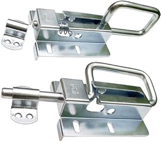 Verrou de porte/portail à pêne coulissant En métal galvanisé argenté 120/12 Pour porte en sections