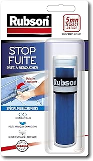 Rubson | Pâte à Reboucher Stop Fuite (bâton de 64 g) – Pâte époxy bi-composante pour réparer, colmater & reboucher tous matériaux – Auto-durcissante et résistante à l